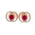 Diamond Ruby Stud Earrings 14 Karat Yellow Gold 2.41 TCW Certified For Sale - Image 11 of 17