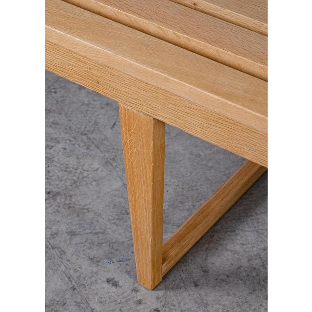 Brown Long Swedish Bench in Oak, 1960s For Sale - Image 8 of 12