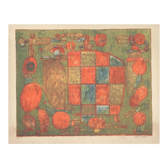 1971 Pierre Courtin Parent Du Côté Gauche Signed Lithograph For Sale