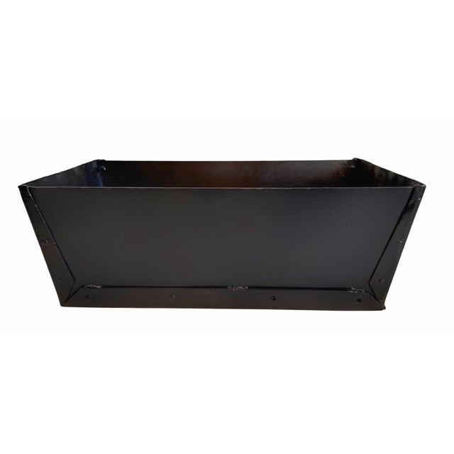 Mid 20th Century Hand-Forged Riveted Iron Trough Vessel in Blackened Steel Finish For Sale - Image 4 of 12