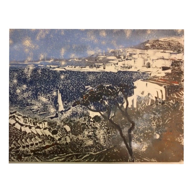 Wegener Hans Jürgen, Southern Harbor Sea View, 1970s, Oil on Canvas For Sale