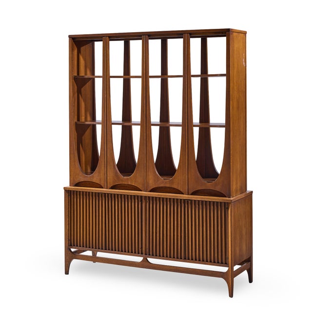Mid-Century Modern Broyhill Brasilia Mid Century Walnut Room Divider For Sale - Image 3 of 12