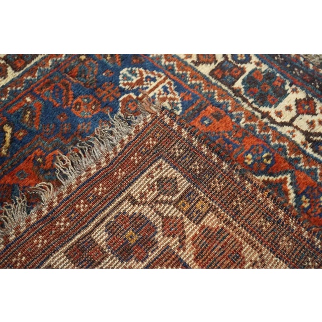 Blue Vintage Shiraz Rug 3'2'' x 3'8'' For Sale - Image 8 of 8