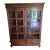 Arhaus Venetian-Style Oak Display Cabinet, Early 2000s – Two-Door Glass Front With Carved Cornice For Sale
