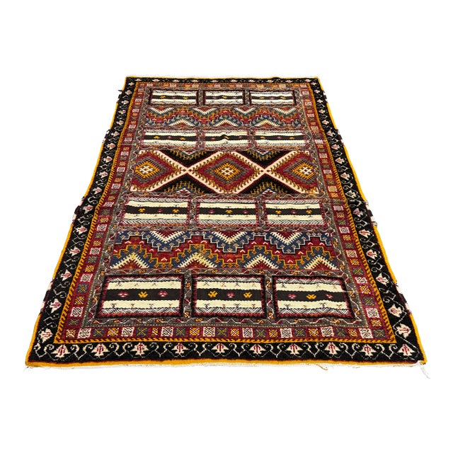 5ft 5in X 9ft Taznakht Berber Flat Weave Area Rug For Sale