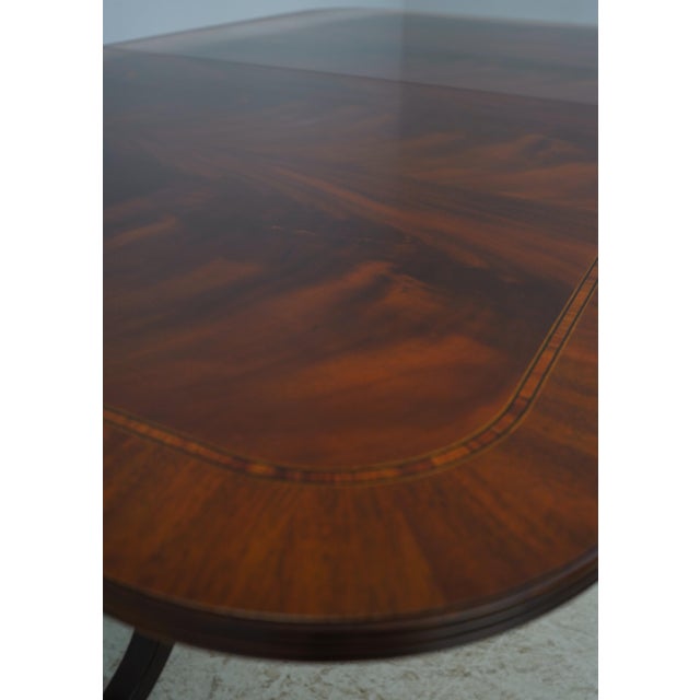 2000 - 2009 Henkel Harris Model 2276 Flame Mahogany Dining Room Table For Sale - Image 5 of 18