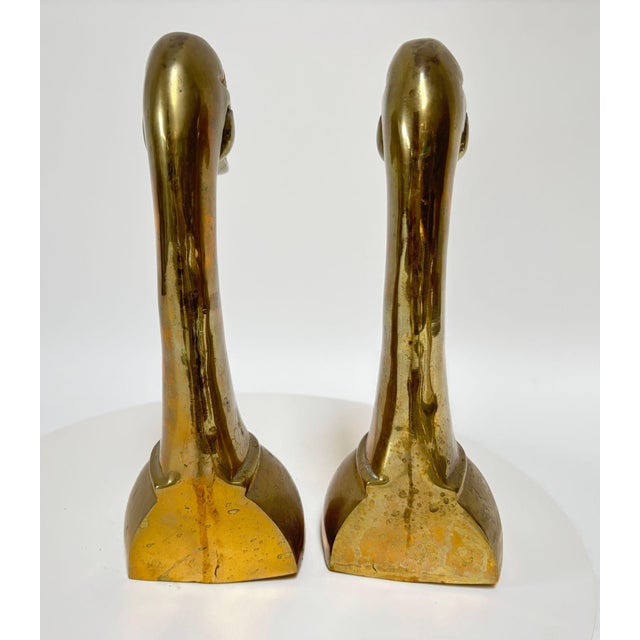 Pair of Large Mid-Century Brass Duck Head Bookends, Sarried Style, Circa 1950 For Sale - Image 16 of 17