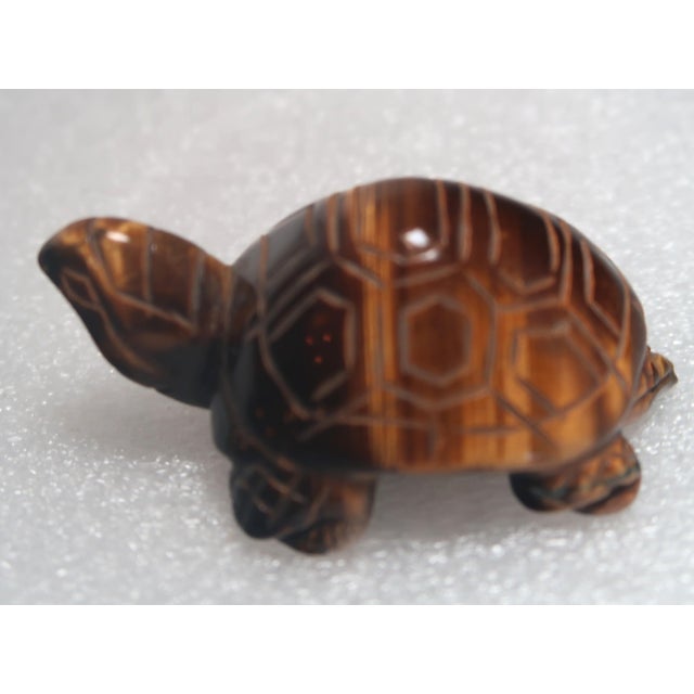 Brown Vintage Hand-Carved Tigers Eye Miniature Turtle - Symbol of Tranquility and Steadfastness; Said to Teach You to Take Your Time and Enjoy Life For Sale - Image 8 of 18