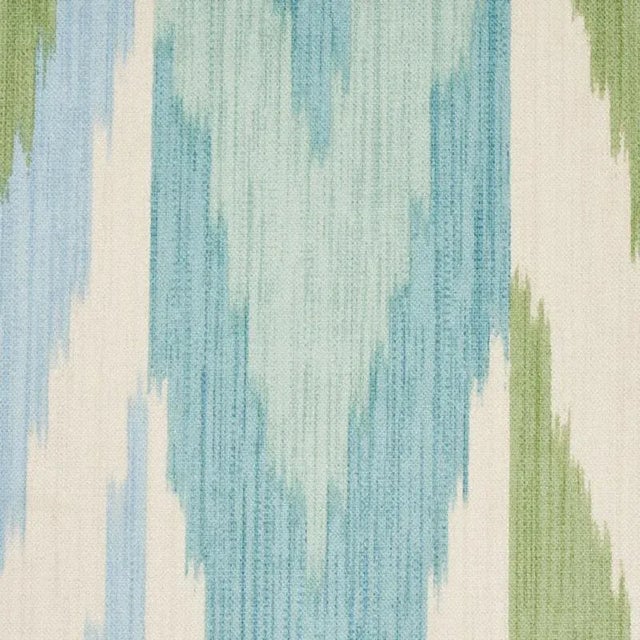 Not Yet Made - Made To Order Sample- Schumacher Kashgar Velvet Ikat Fabric in Mineral & Leaf For Sale - Image 5 of 5