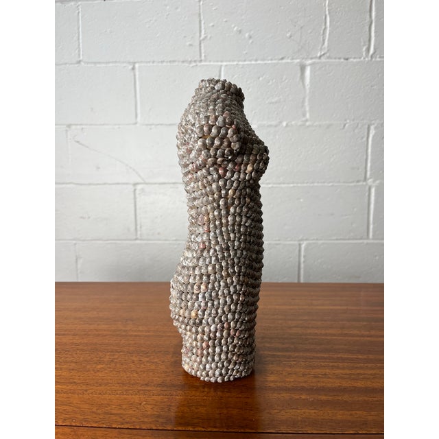 Vintage Shell-Encrusted Nude Torso Sculpture, Mid-Century Modern For Sale - Image 4 of 11