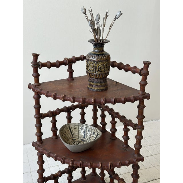 Mid-Century Modern Vintage Triangular Stoneware Bowl With Geometric Glaze Detailing, Circa 1970s For Sale - Image 3 of 14