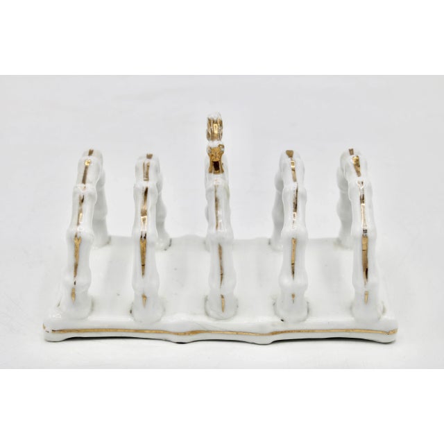 Late 19th Century Antique French Limoges Ceramic Toast Rack / Letter Holder For Sale - Image 5 of 12