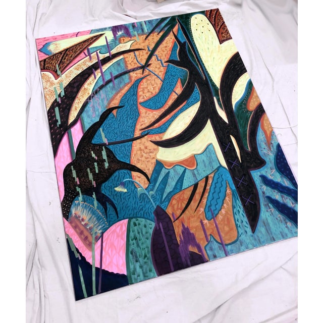 Contemporary "Everybody Wants to Rule the World" Contemporary Original Abstract Acrylic Painting by Albert Leon Sultan For Sale - Image 3 of 13