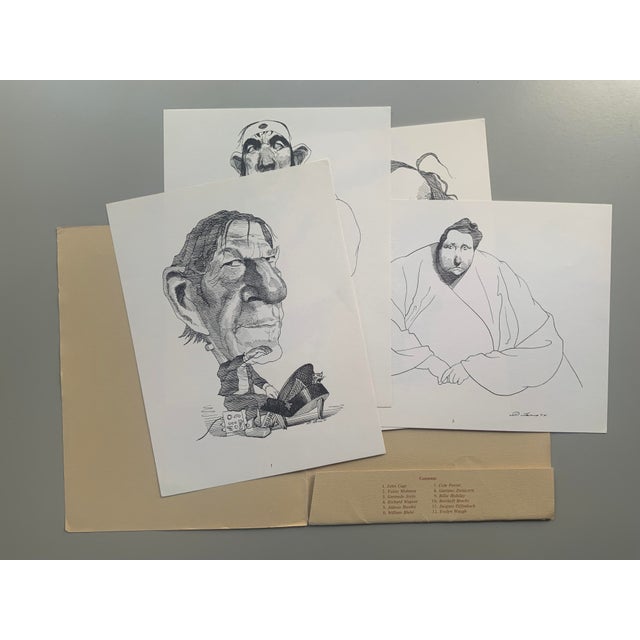 A print portfolio of 12 caricature portraits of writers, composers, and performers, produced in 1977. Drawings were made...