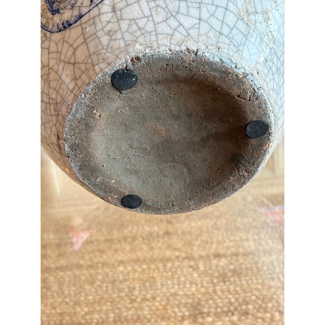 Vintage Large French Clay Crackle Glaze Set of 2 Pots Urn Vase For Sale - Image 16 of 16