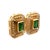 1980s Italian 14k Gold Green Tourmaline & Diamond Earrings, Pair For Sale In Miami - Image 6 of 9