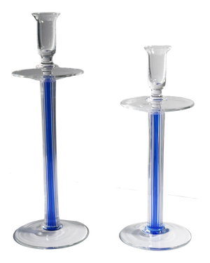 Glass Candleholders from IVV Italia, 1980s, Set of 2