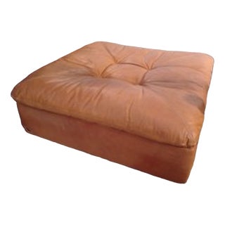 Set of Leather & Steel Pouf from Saporiti Italia, 1960s For Sale