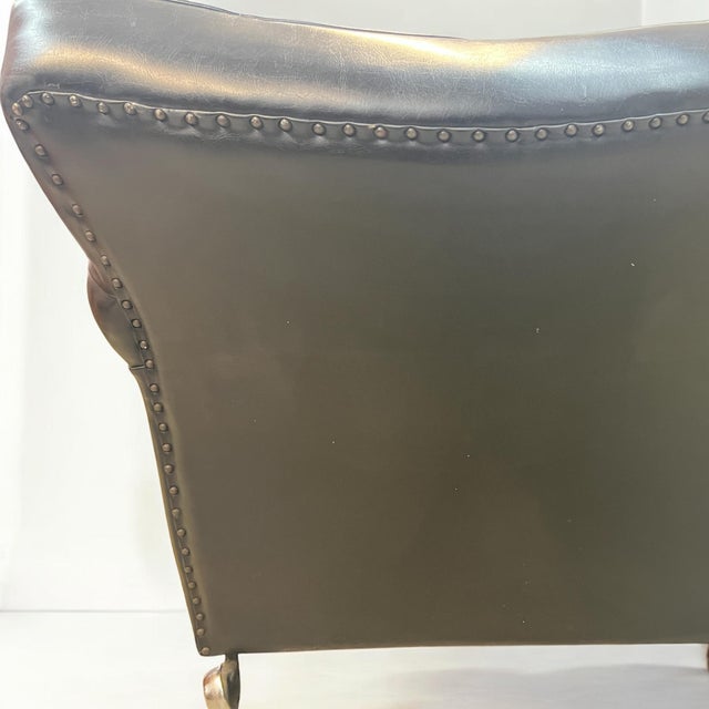 Metal Art Deco Black Leather Club Chair, 1950s For Sale - Image 7 of 10