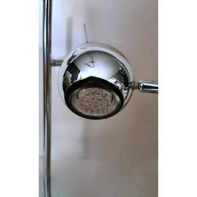 Metal 1970s Goffredo Reggiani Style Italian Table Lamp Space Age in Chromed Metal For Sale - Image 7 of 12