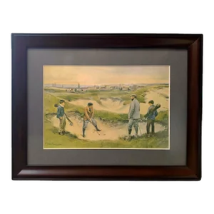 1902 "In the Sand" Golf Photogravure by James Michael Brown From Sporting Pictures