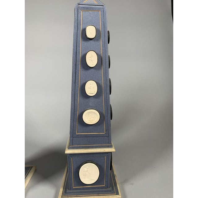 Sculpture Materials Antique Obelisks with Cameos, 1790 For Sale - Image 7 of 13