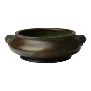 Japanese Bronze Censer in Chinese Style, Lion-Mask Handles, Xuande-Style Mark, 19th–20th Century