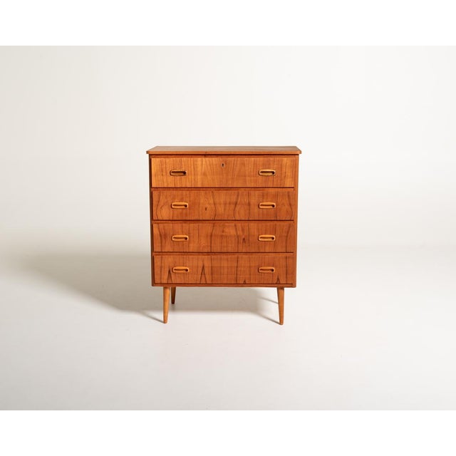 Scandinavian Teak Chest of Drawers with Recessed Handles, 1950s For Sale - Image 10 of 10