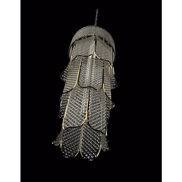 Doha 34 Lights Cascading Chandelier in Polished Chrome and Crystal by Aggiolight For Sale - Image 4 of 12