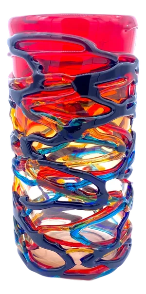 Red Cylindrical Vase in Murano Glass from YourMurano