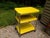 Vintage Industrial Yellow Cosco Chrome Kitchen 3 Shelf Utility Cart With Wheels For Sale In Boston - Image 6 of 18
