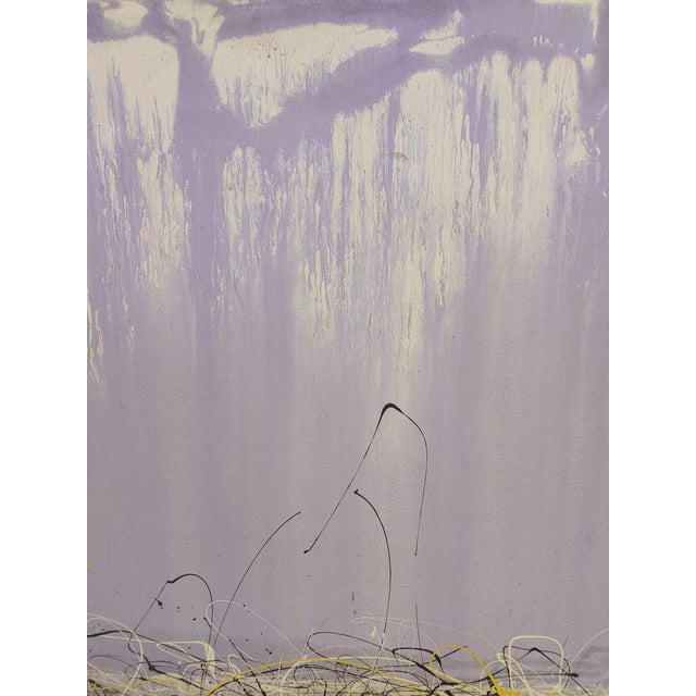 Mid-Century Modern Vintage Oversize Abstract Expressionist Painting, Unframed For Sale - Image 3 of 5