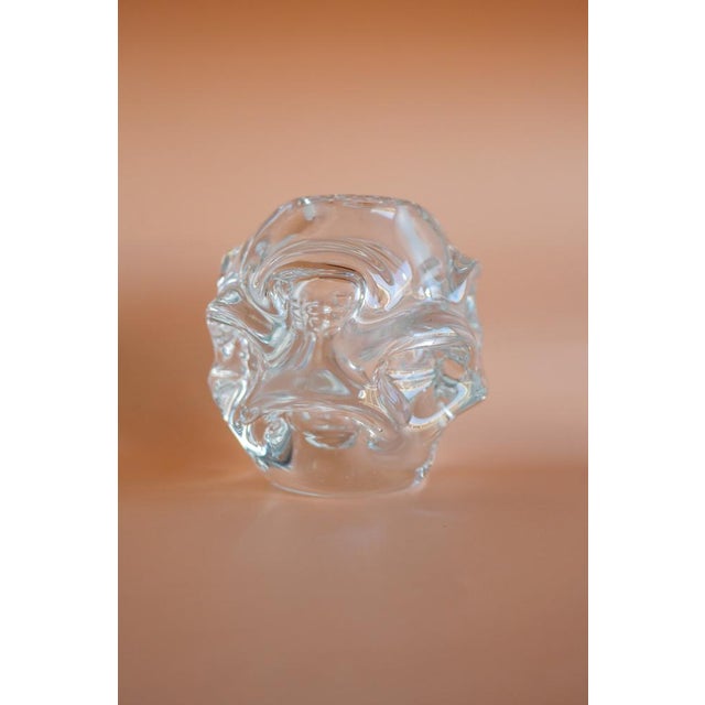 Mid-Century Modern Handmade Clear Crystal Vase by Börne Augustsson for Åseda For Sale - Image 8 of 12
