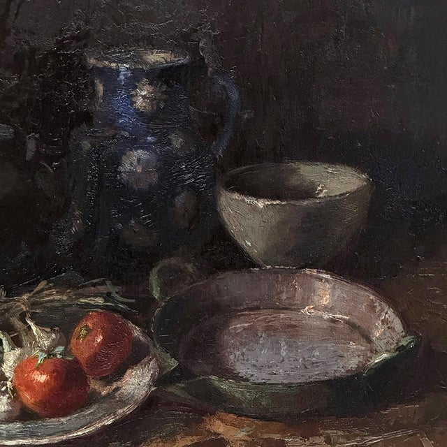 Antique Framed Oil Painting on Canvas by Guy Cambier (1923-2008) 'Country Still LIfe' For Sale - Image 12 of 16