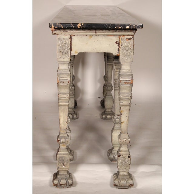 Louis XIV Style Grisaille Painted Console Table For Sale - Image 4 of 11