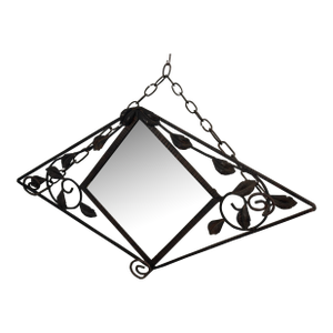 French Art Deco Wrought Iron Mirror With Hat and Coat Hangers, Circa 1920