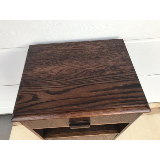 Louis Style Oak Bedside Table For Sale - Image 12 of 18