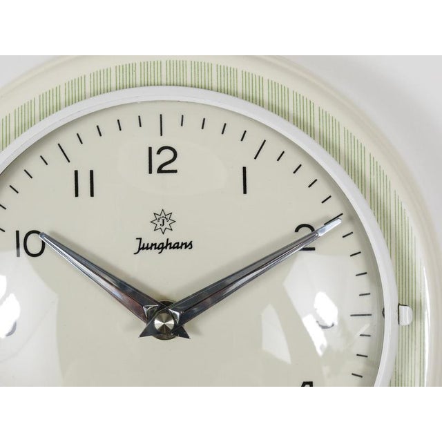 Green Mid-Century Wall Clock & Timer in the style of Striped Max Bill from Junghans, Germany, 1960s For Sale - Image 8 of 17
