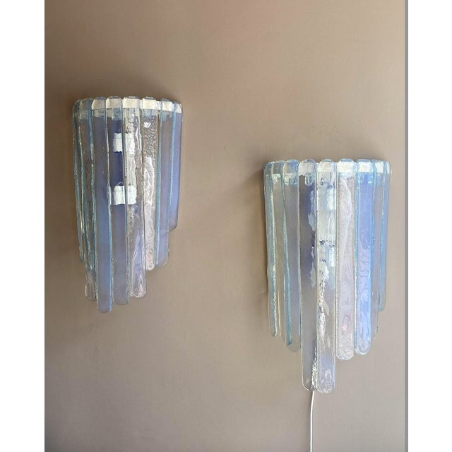 Metal Large Waterfall WATAPMH2 Model Wall Lamps from Mazzega, 1970, Set of 2 For Sale - Image 7 of 18