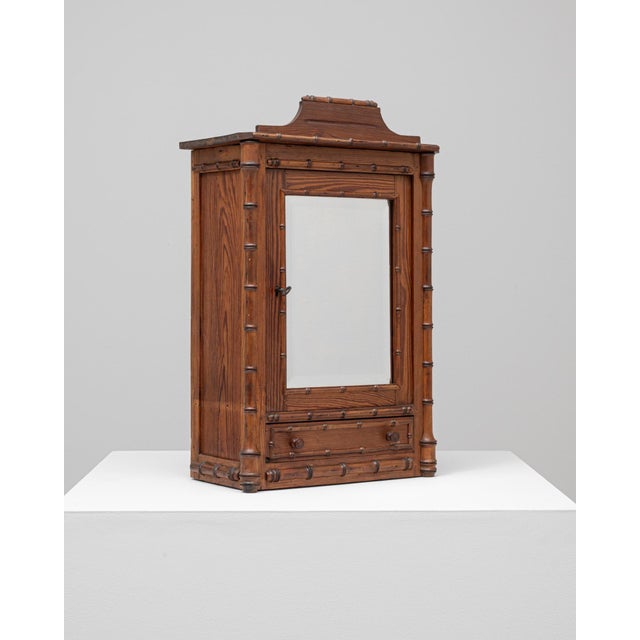 Early 20th Century 1900s French Mini French Faux Bamboo Armoire For Sale - Image 5 of 18