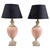 Beige Travertine and Ceramic Pink Table Lamps, Italy, 1980s, Set of 2 For Sale - Image 8 of 8
