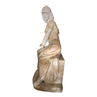 Sitting Young Woman, 1890s-1910s, Marble For Sale