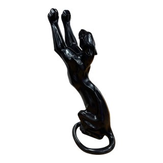 1980s Life Size Black Panther Sculpture For Sale