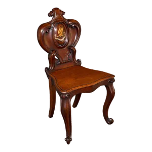 Antique Law Chambers Hall Chair, Scottish, Walnut, Reception Seat, Victorian