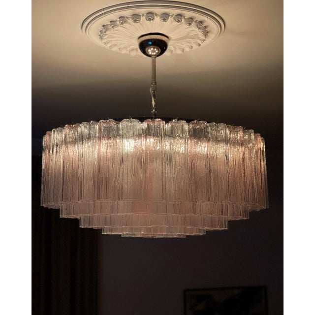 Large Pink Murano Chandelier For Sale - Image 6 of 6
