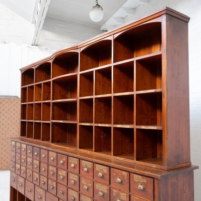 1920s Large Vintage Hardware Store Cabinet, 1920 For Sale - Image 5 of 8
