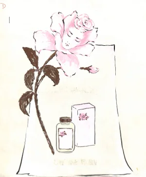 Lanvin of Paris Original Circa 1950s Advertising Watercolor Artwork