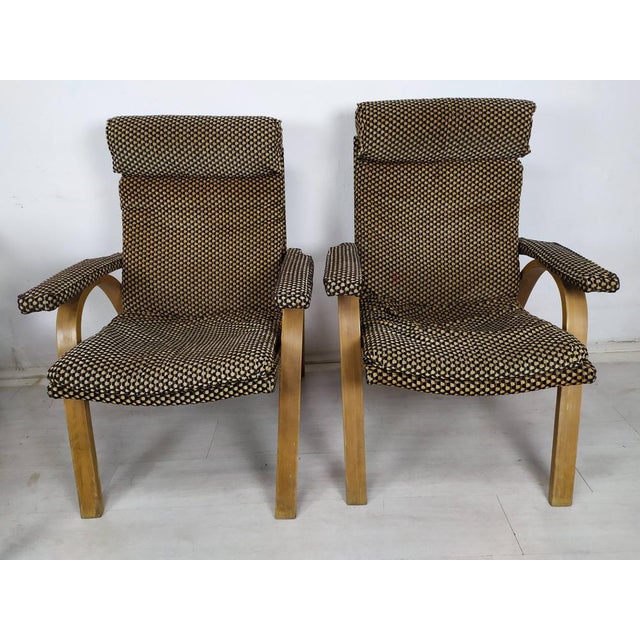 Set of Bow Wood Armchairs from Baumann, 1970s For Sale - Image 15 of 15