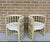 Cream Vintage Hollywood Regency Distressed Cream Washed Spindle Barrel Chairs With Chinese Horseshoe Design, a Pair For Sale - Image 8 of 11