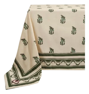 Johanna Ortiz Forest Green/Ecru Fungi Gems Of The Tropics Square Tablecloth